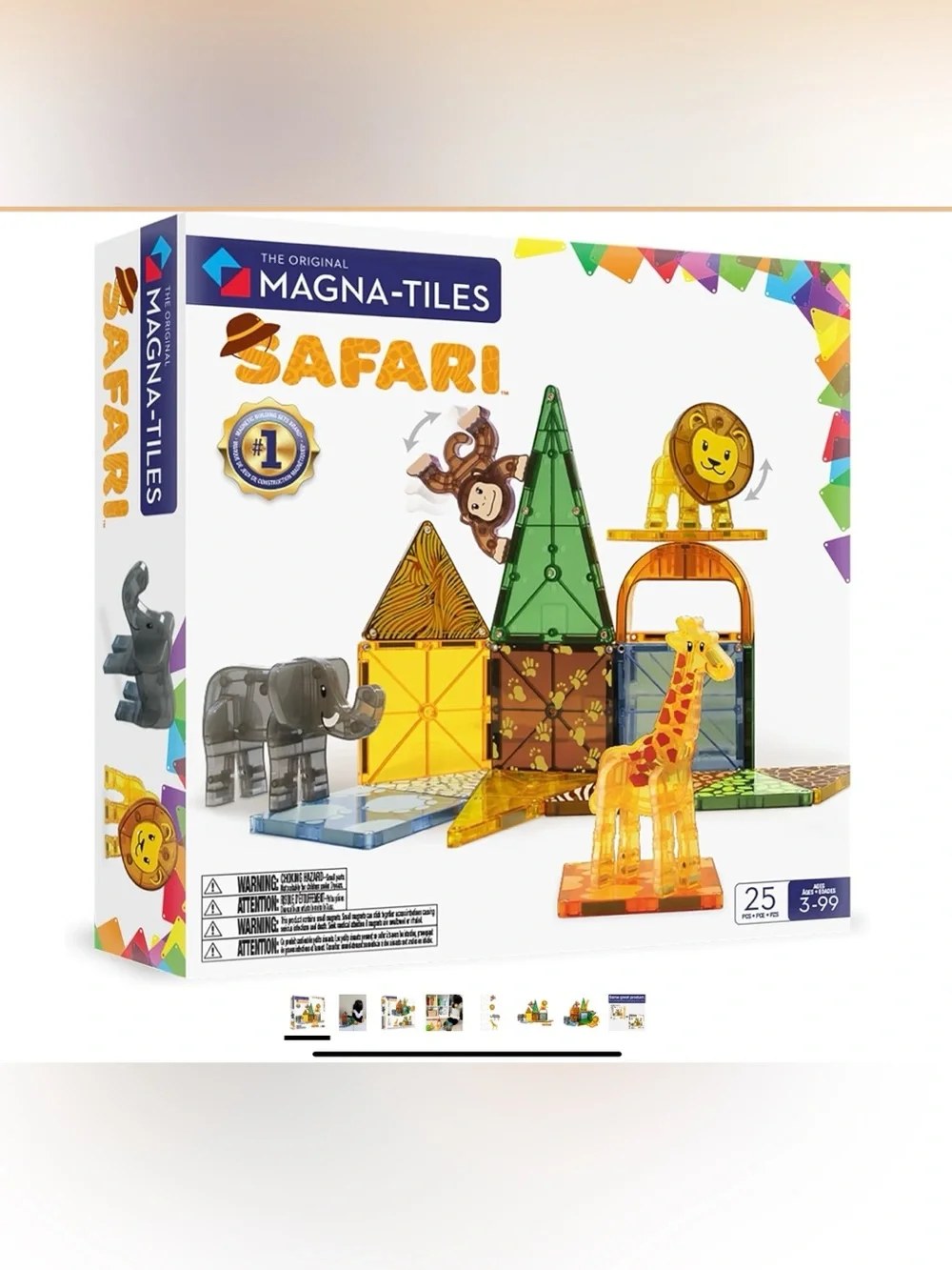 Magna tiles Safari 25-Piece Building Set - Yellow & Green - Picture 1 of 6